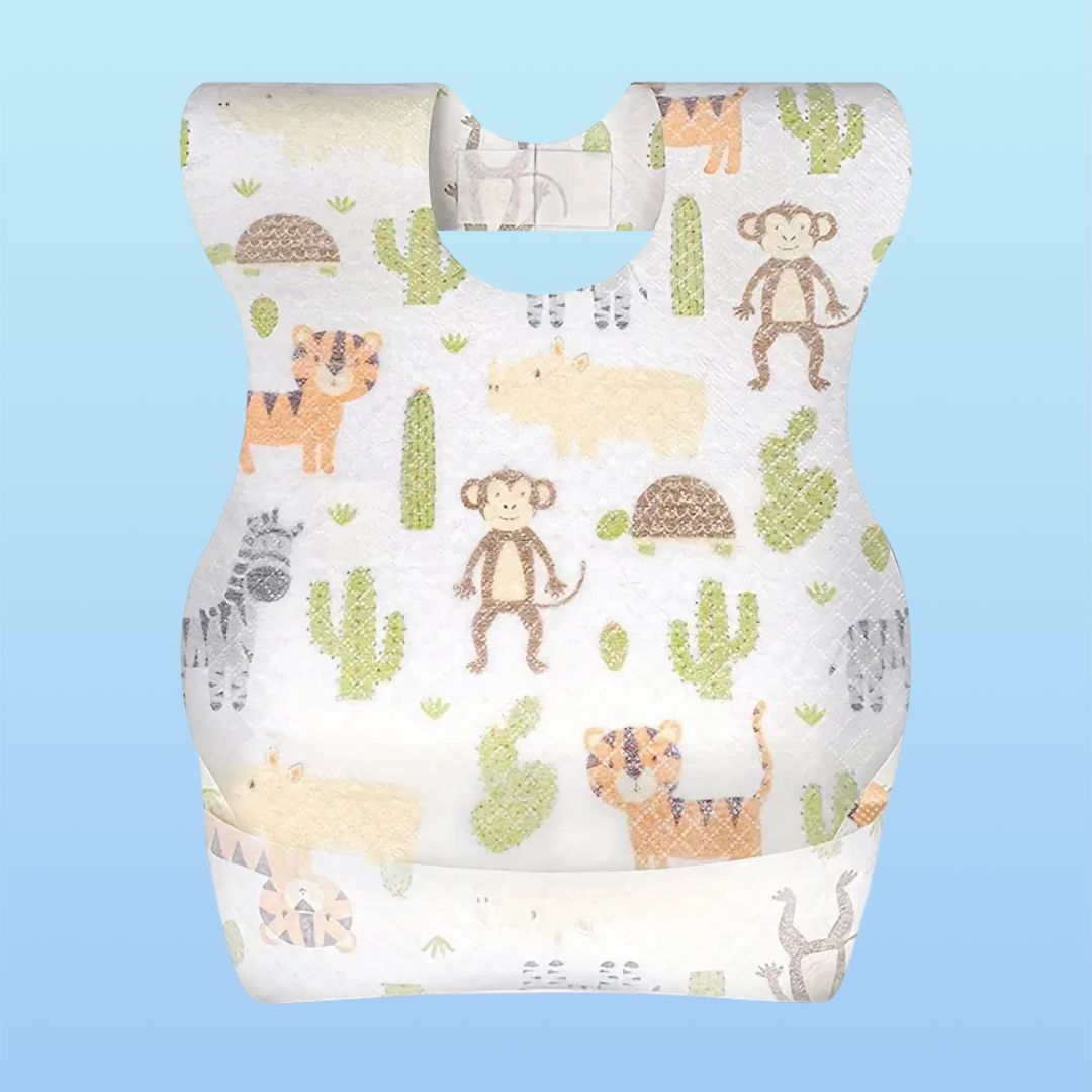 カスタマイズ可能なプリント柄の使い捨てベビーよだれかけ - 乳幼児用防水よだれかけ（厚手） - Superwow